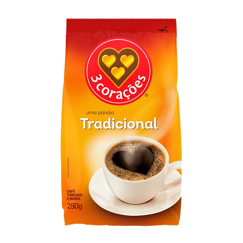 Café Moído Três Coraçôes Tradicional Stand Pack 250g