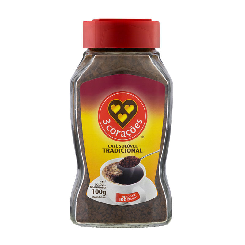 Café Solúvel Três Corações Tradicional Vidro 100g