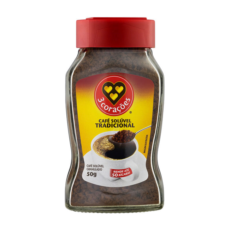 Café Solúvel Três Corações Tradicional Vidro 50g