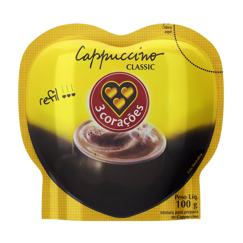 Cappuccino Três Corações Refil 100g