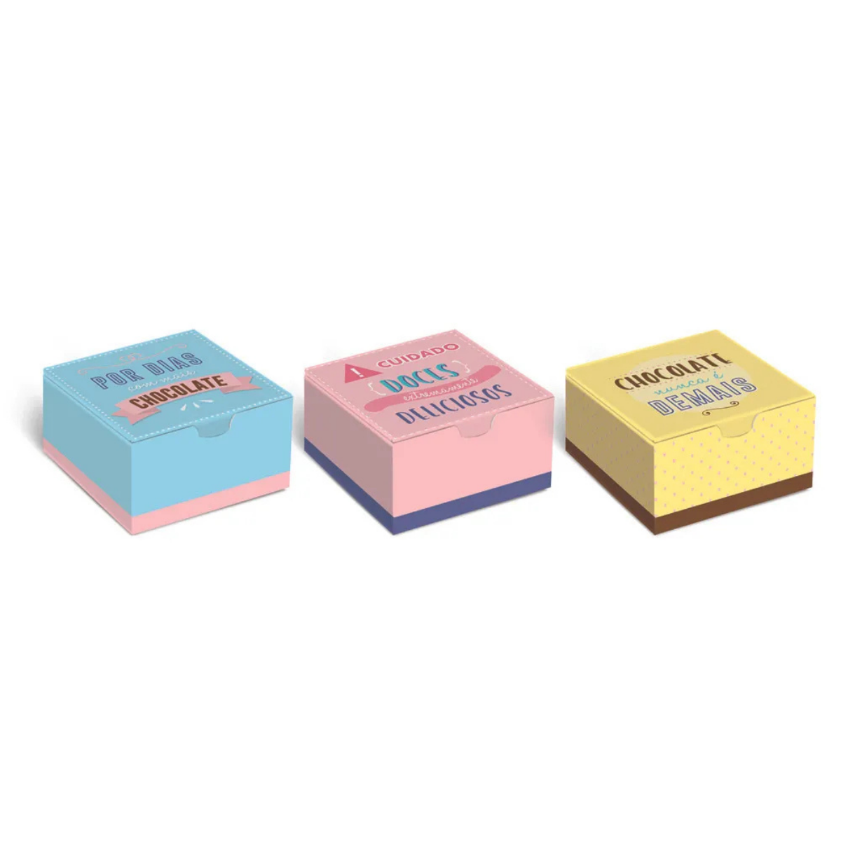 Caixa Diversão para 4 Brigadeiros Chocolate - Sortida - 8,5cmX8,5cmX3,5cm