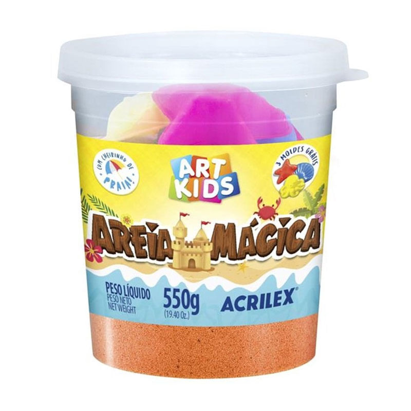 Areia Mágica Acrilex Laranja 550g