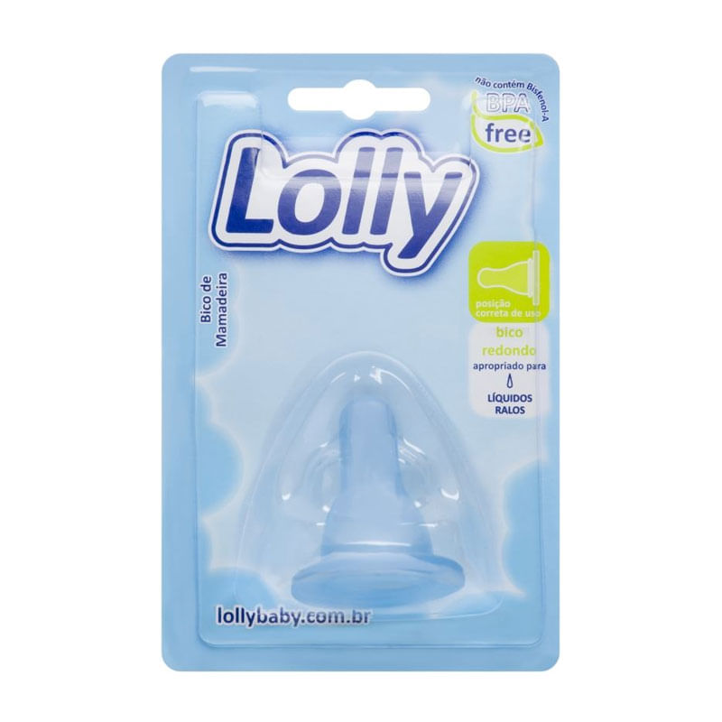Bico de Mamadeira Redondo Azul Lolly