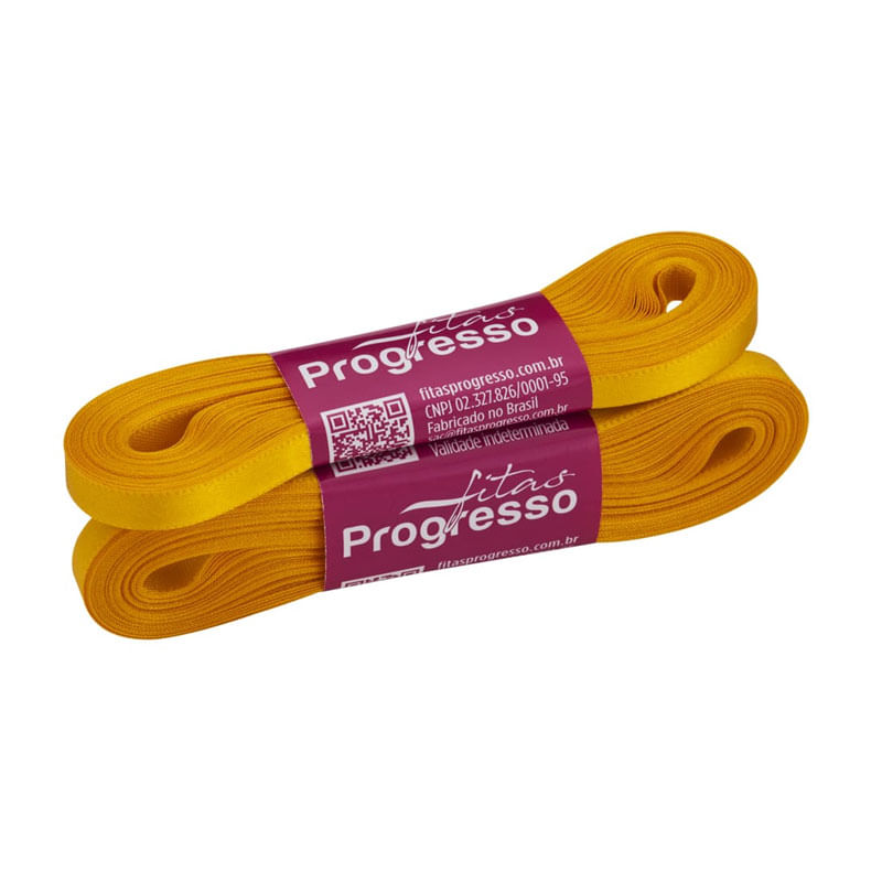 Fita Progresso Cetim 10m CF001 7mm 038 Amarelo Ouro