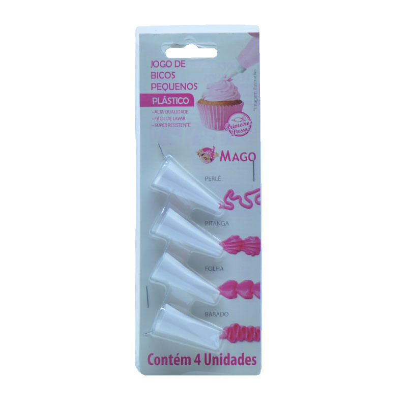 Jogo de Bico Mago Plástico Pequeno 4un