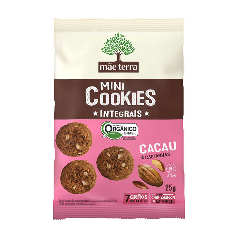Biscoito Mãe Terra Cacau e Castanha 25g