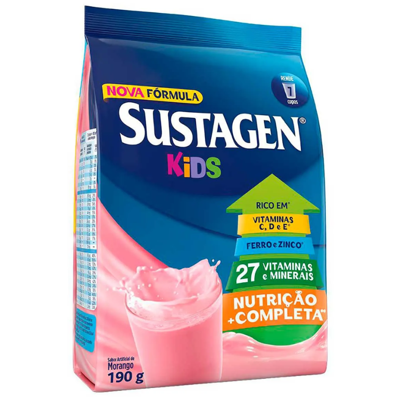 Sustagen Kids Pó Morango Sachê 190g 