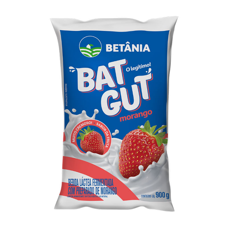 Bebida Lactea Fermentada Bat Gut Morango 900g