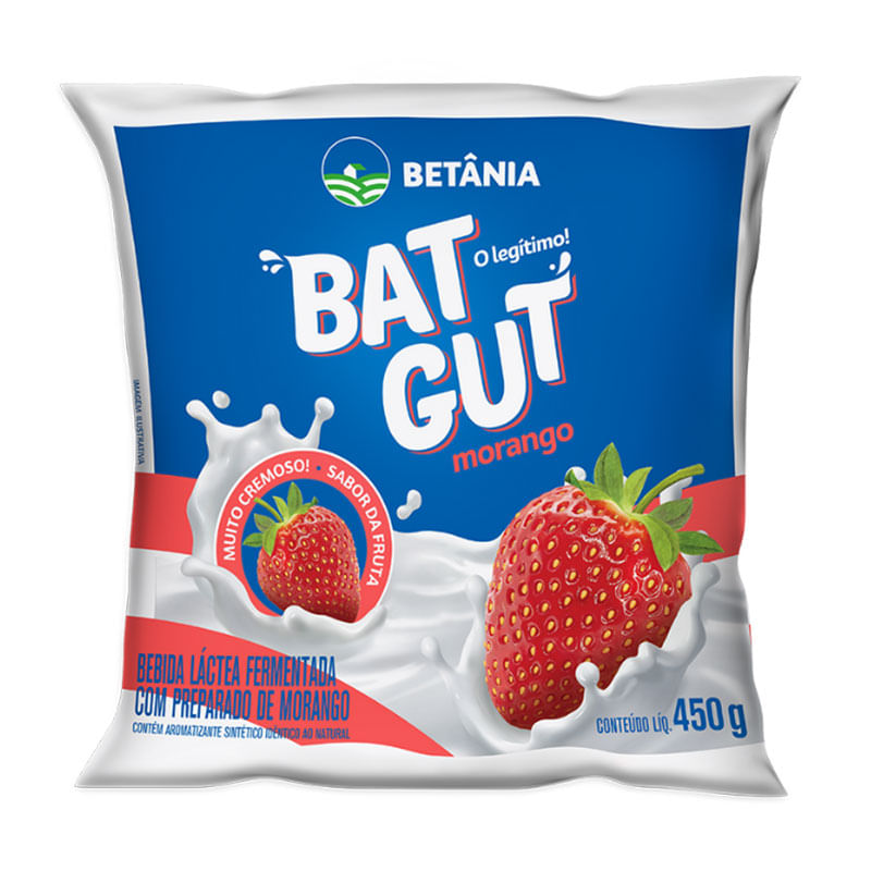 Bebida Lactea Fermentada Bat Gut Morango 450g