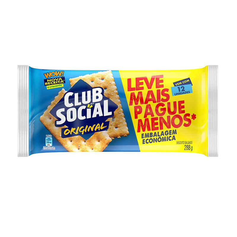 Biscoito Club Social Original Embalagem Econômica 288g