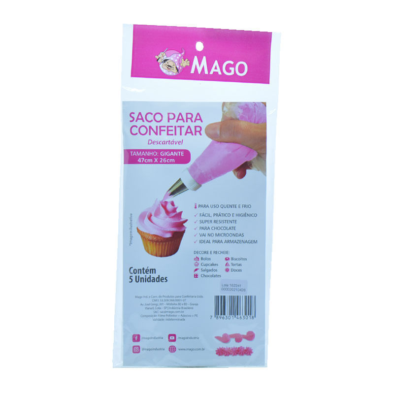 Saco Confeitar Mago Descartável Gigante 5un