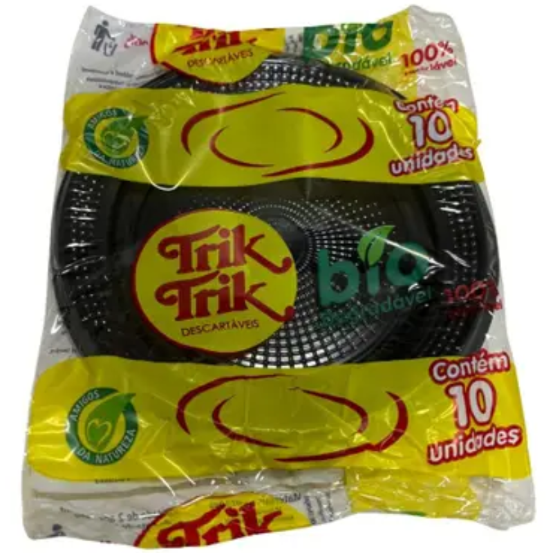Prato Biodegradável Trik Trik 15cm Preto