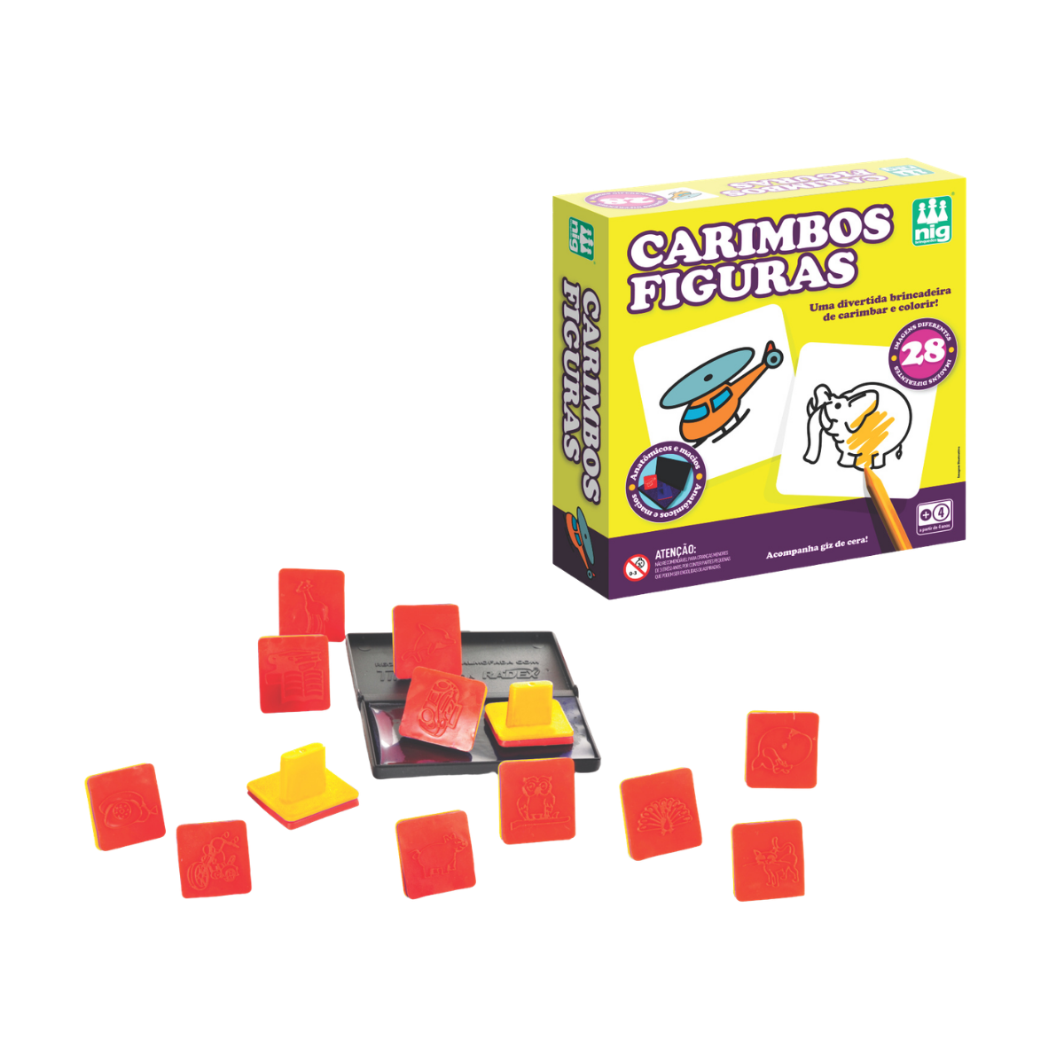Carimbos Figuras 28 Peças - Nig Brinquedos