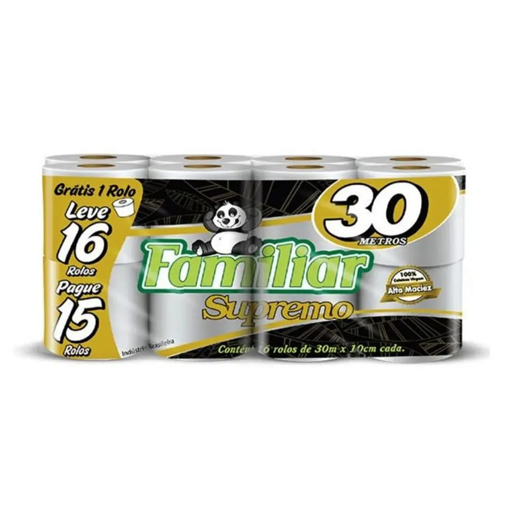Papel Higiênico Familiar Supremo 16 Rolos 30m