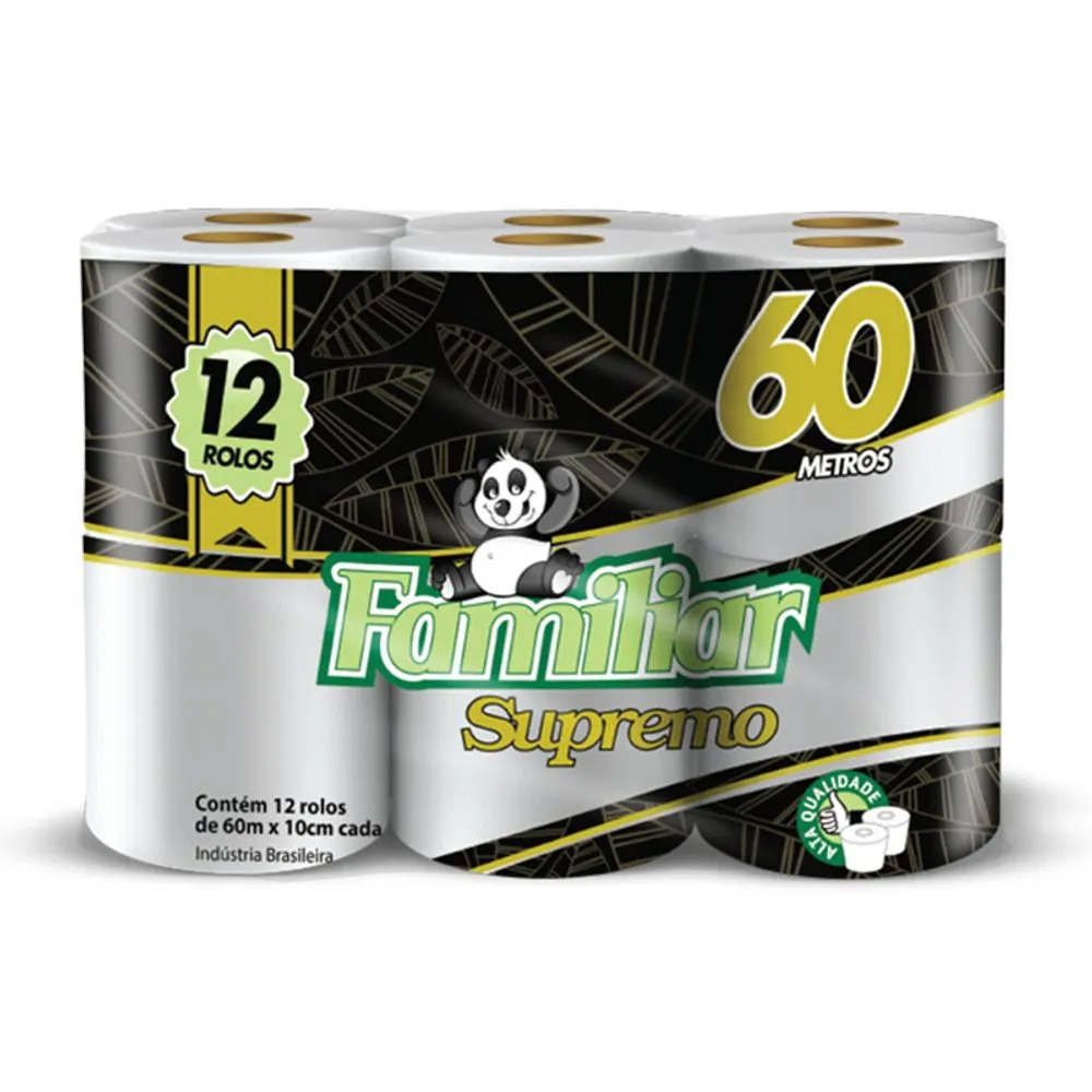 Papel Higiênico Familiar Supremo 12 Rolos 60m