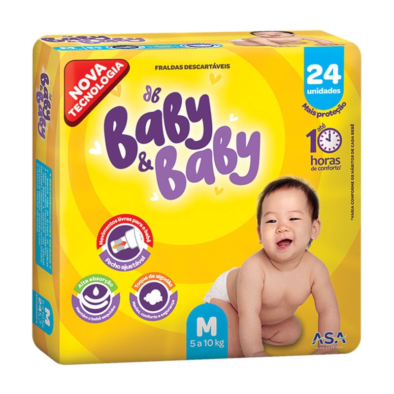 Fralda Baby e Baby Econômica M 24un