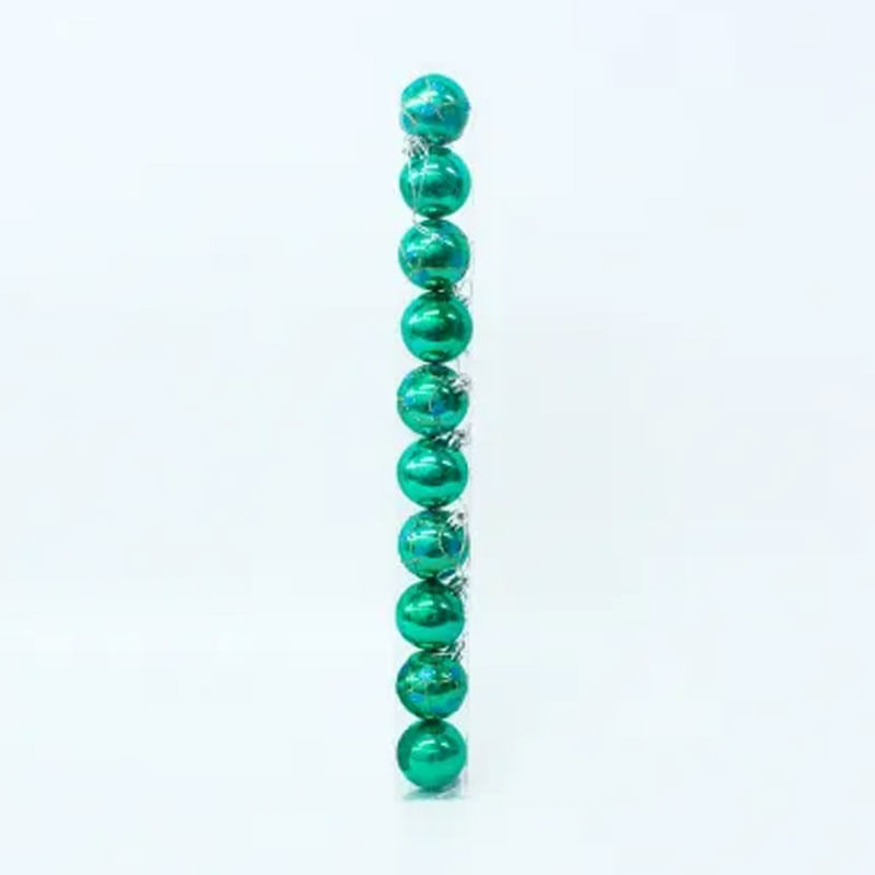 Bola Lisa Mate Glitter Verde Hortelã 8cm Jogo 8 Peças 