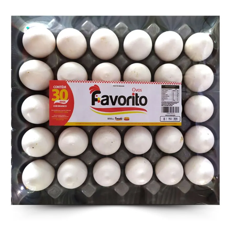 Bandeja com 30 Ovos Branco Favorito
