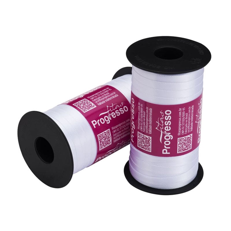 Carretel Progresso Cetim 100m CF001 7mm 201 Branco
