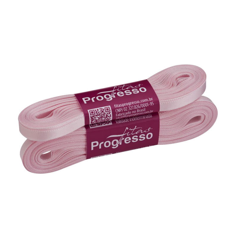 Fita Progresso Cetim 10m CF001 7mm 206 Rosa Claro