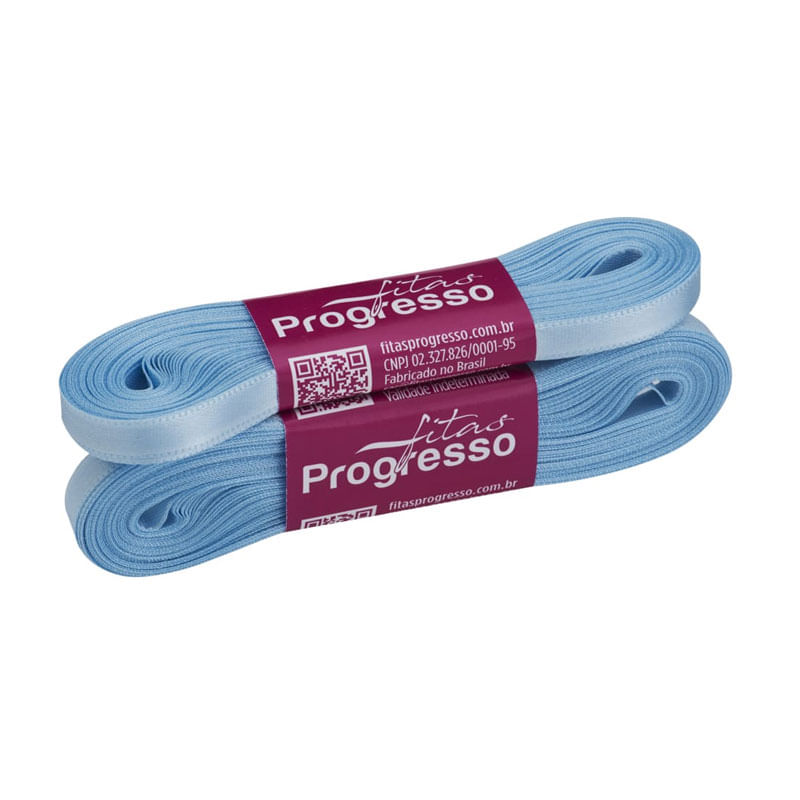 Fita Progresso Cetim 10m CF001 7mm 212 Azul Bebê