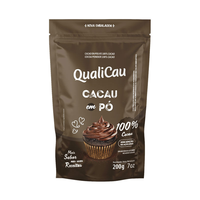 Cacau em Pó Alcalino 100% Qualicoco 200g