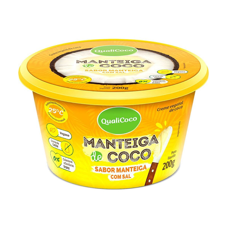 Manteiga Coco Qualicoco com Sal Sabor Manteiga 200g 