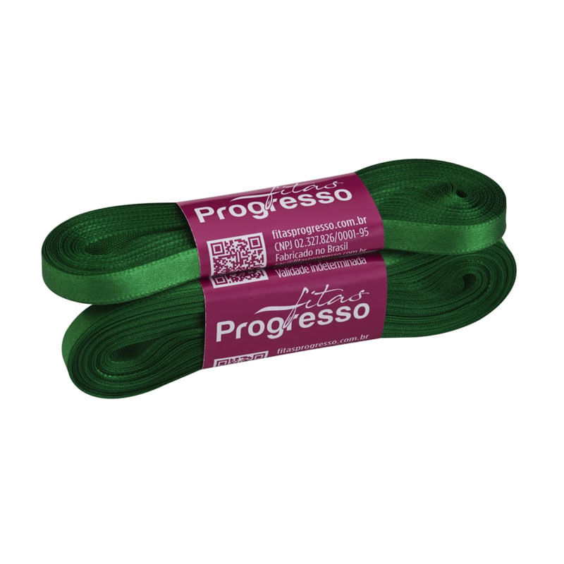 Fita Progresso Cetim 10m CF001 7mm 217 Verde Bandeira