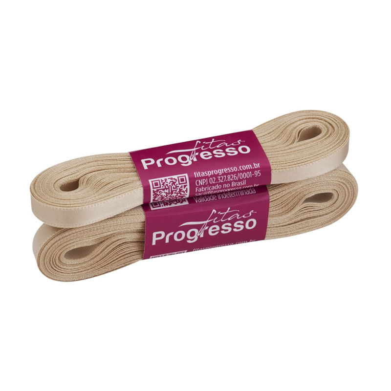 Fita Progresso Cetim 10m CF001 7mm 236 Bege