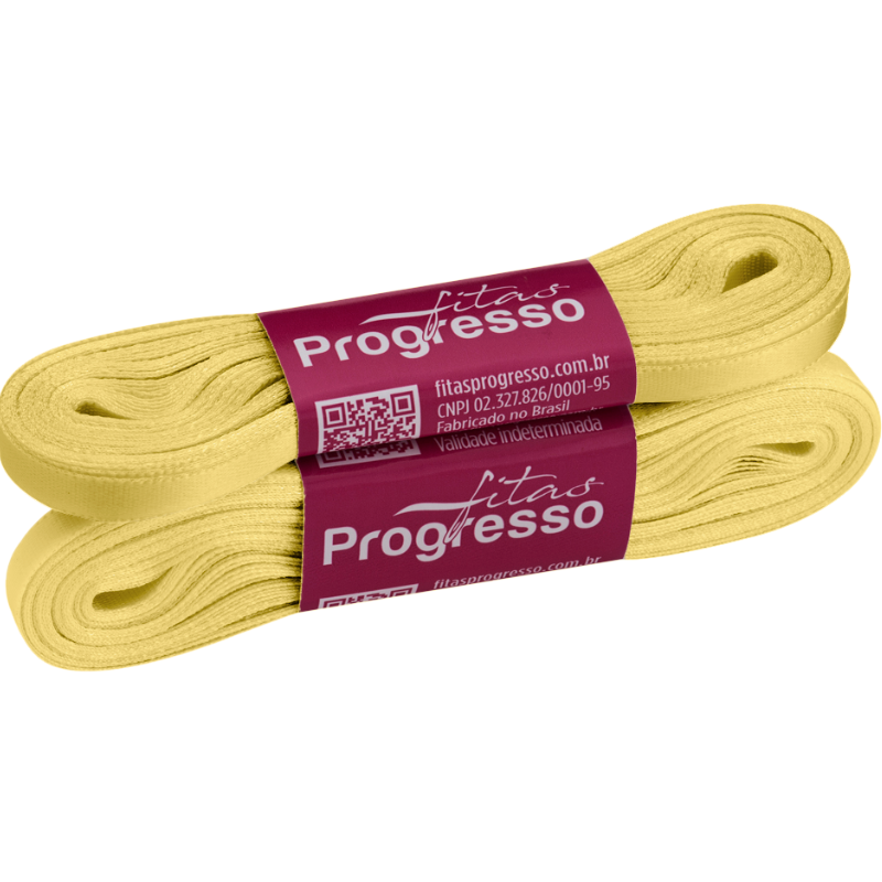 Fita Progresso Cetim 10m CF001 7mm 242 Amarelo Canário
