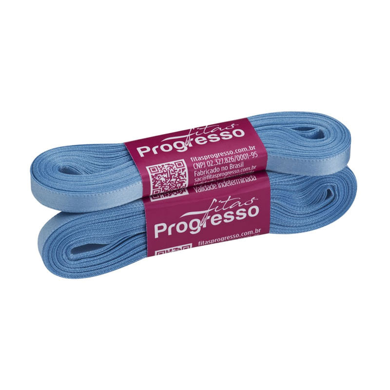 Fita Progresso Cetim 10m CF001 7mm 246 Azul Celeste