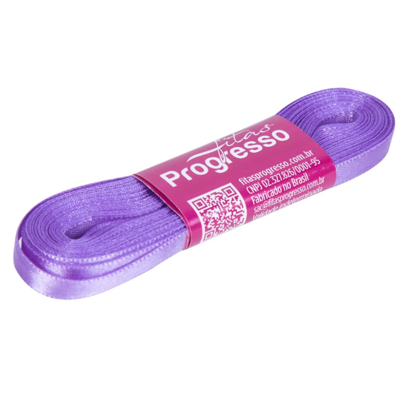 Fita Progresso Cetim 10m CF001 7mm 356 Lilás Lavanda