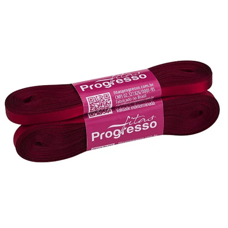 Fita Progresso Cetim 10m CF001 7mm 389 Vinho