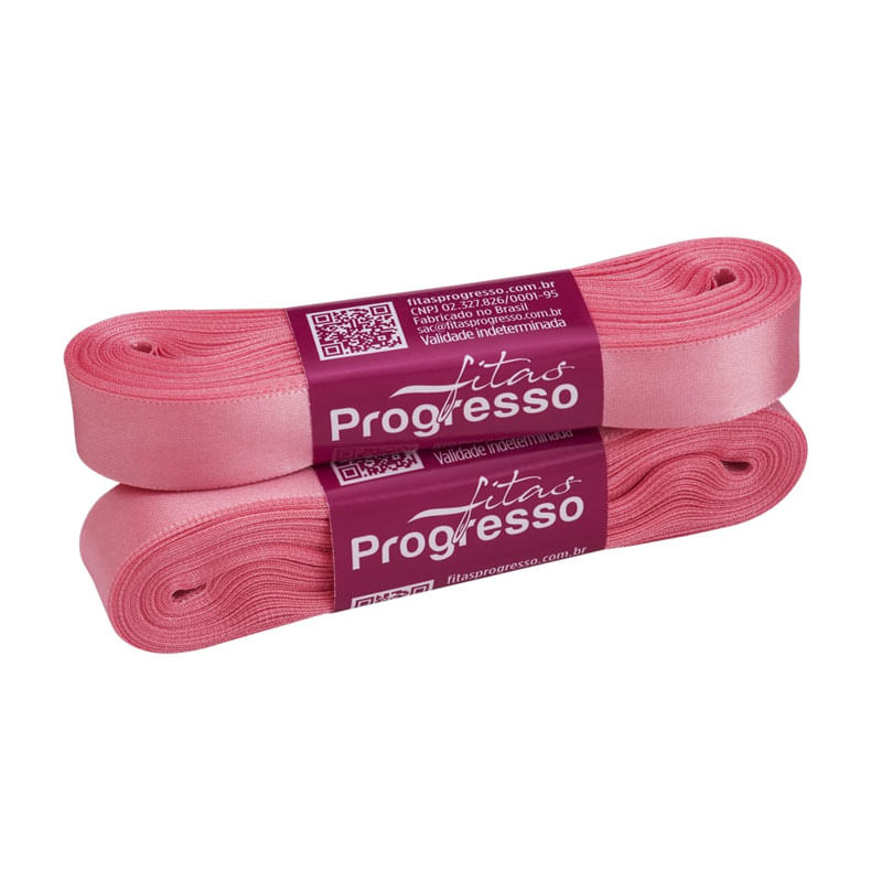 Fita Progresso Cetim CF003 15mm 009 Rosa Pétala