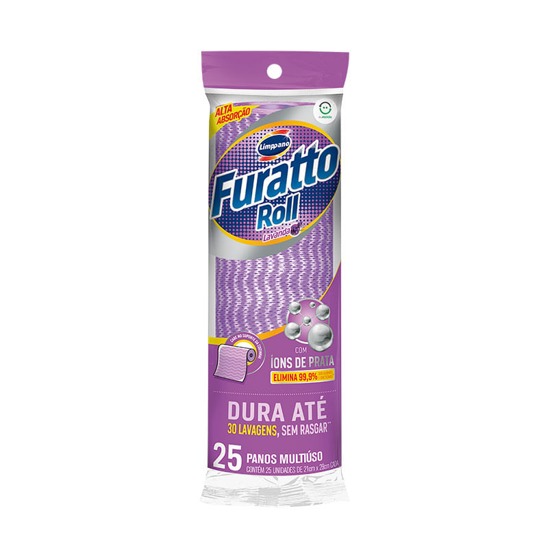 Pano Multiuso Furatto Roll Lavanda 25un