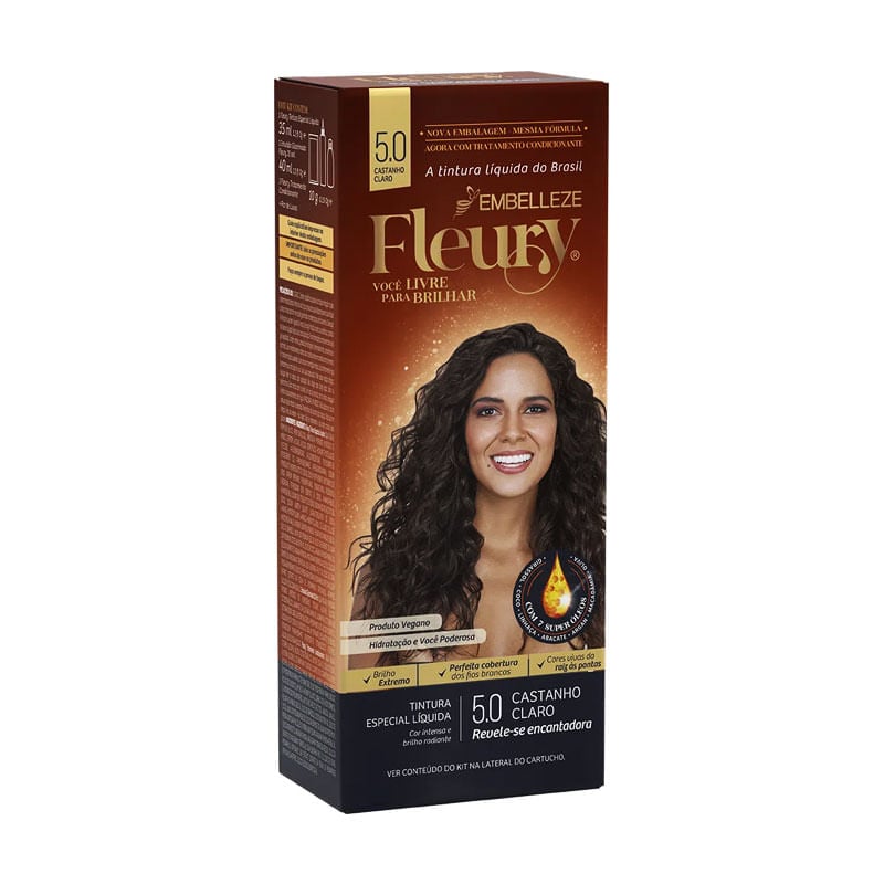 Tintura Fleury Kit 5.0 Castanho Claro