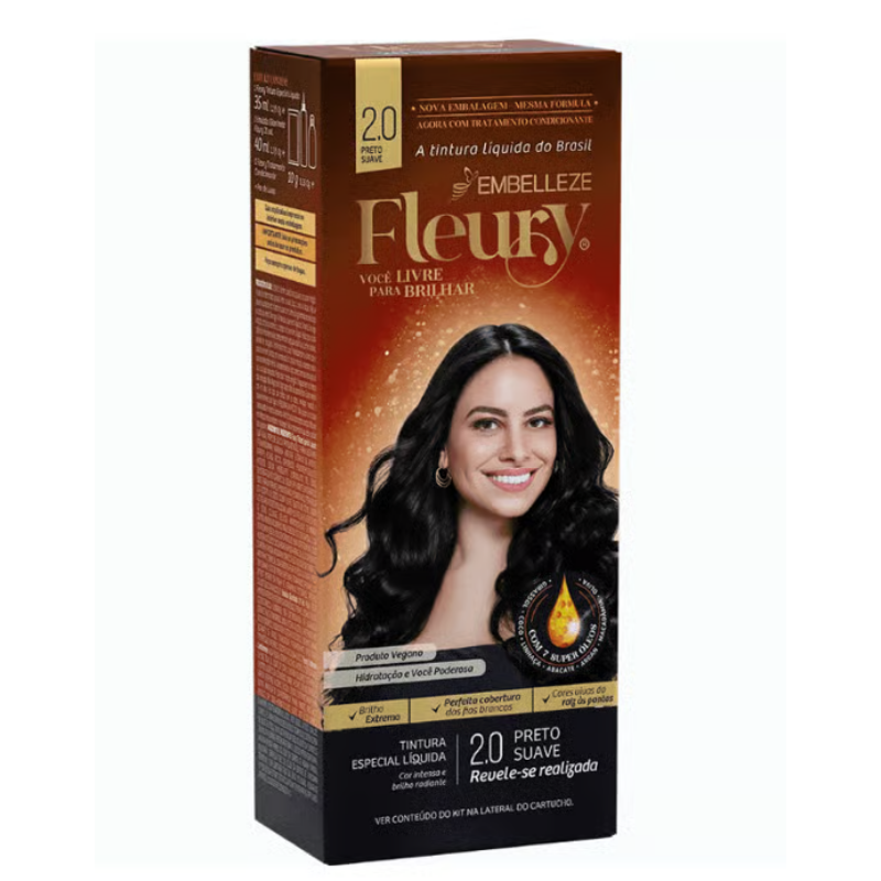 Tintura Fleury Kit 2.0 Preto Suave