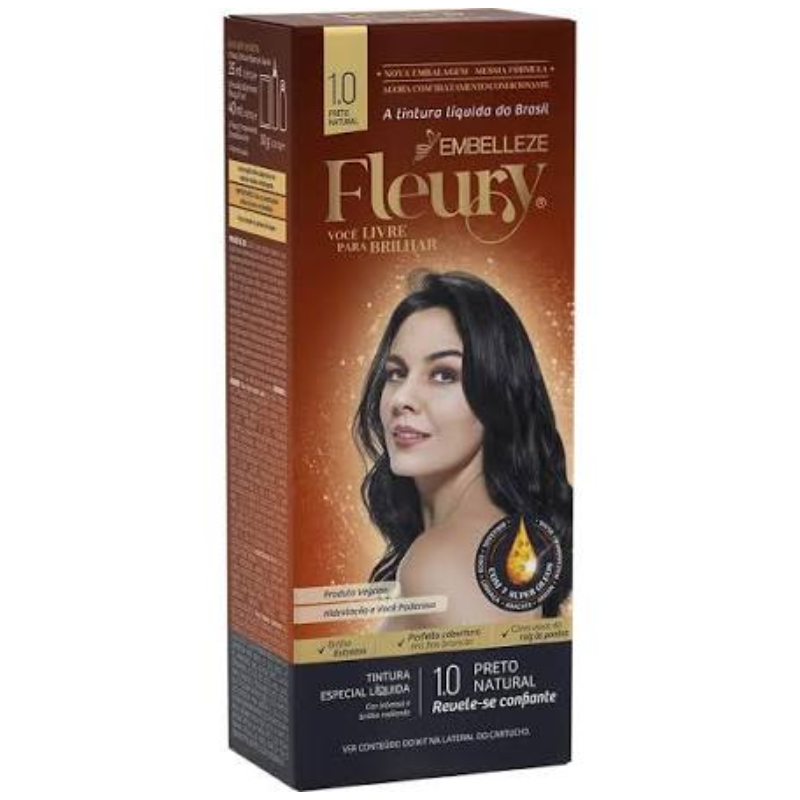 Tintura Fleury Kit 1.0 Preto Natural