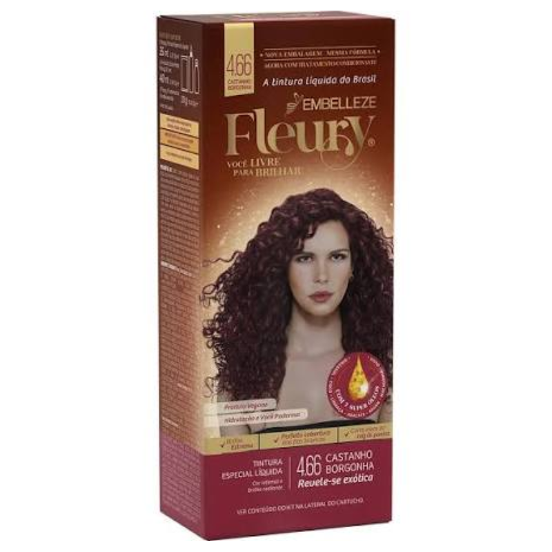 Tintura Fleury Kit 4.66 Castanho Borgonha