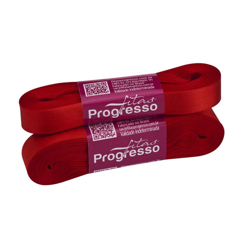 Fita Progresso Cetim CF003 15mm 1354 Vermelho Tomate