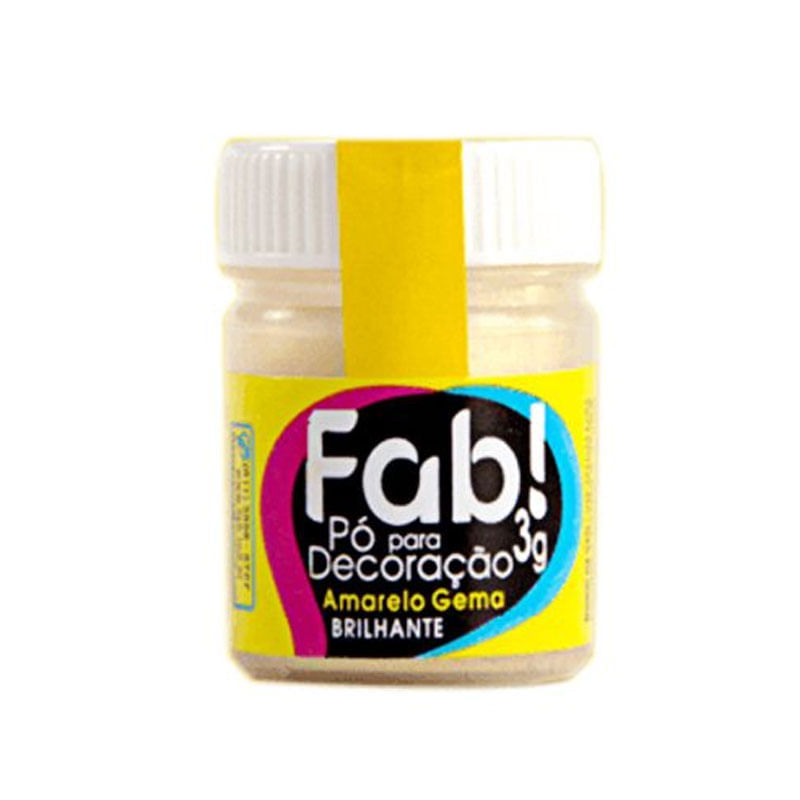 Pó para Decoração Fab! 3g Amarelo Gema