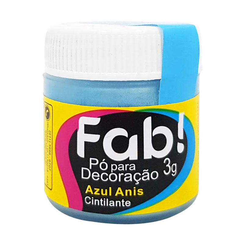 Pó para Decoração Fab! 3g Azul Anis