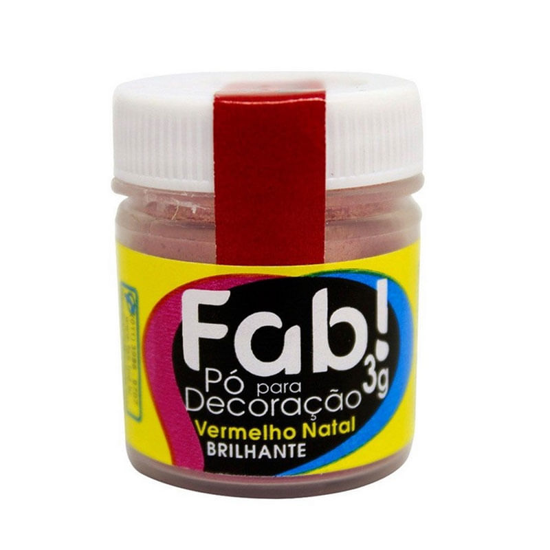 Pó para Decoração Fab! 3g Vermelho Natal