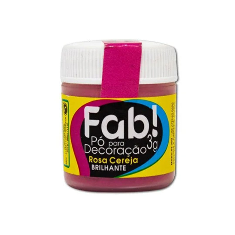 Pó para Decoração Fab! 3g Rosa Cereja