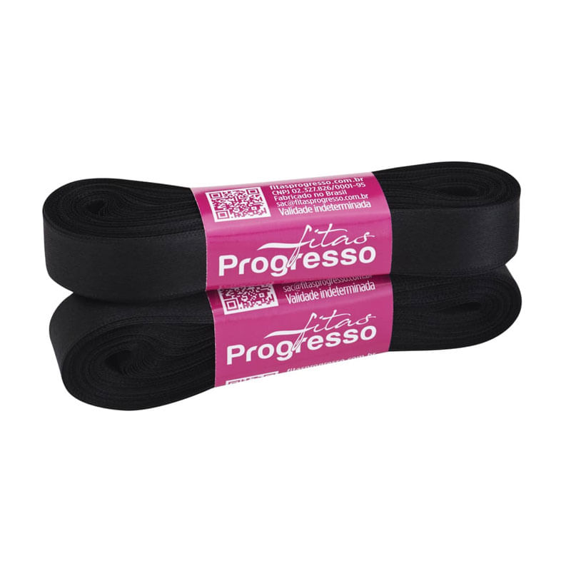 Fita Progresso Cetim CF003 15mm 219 Preto