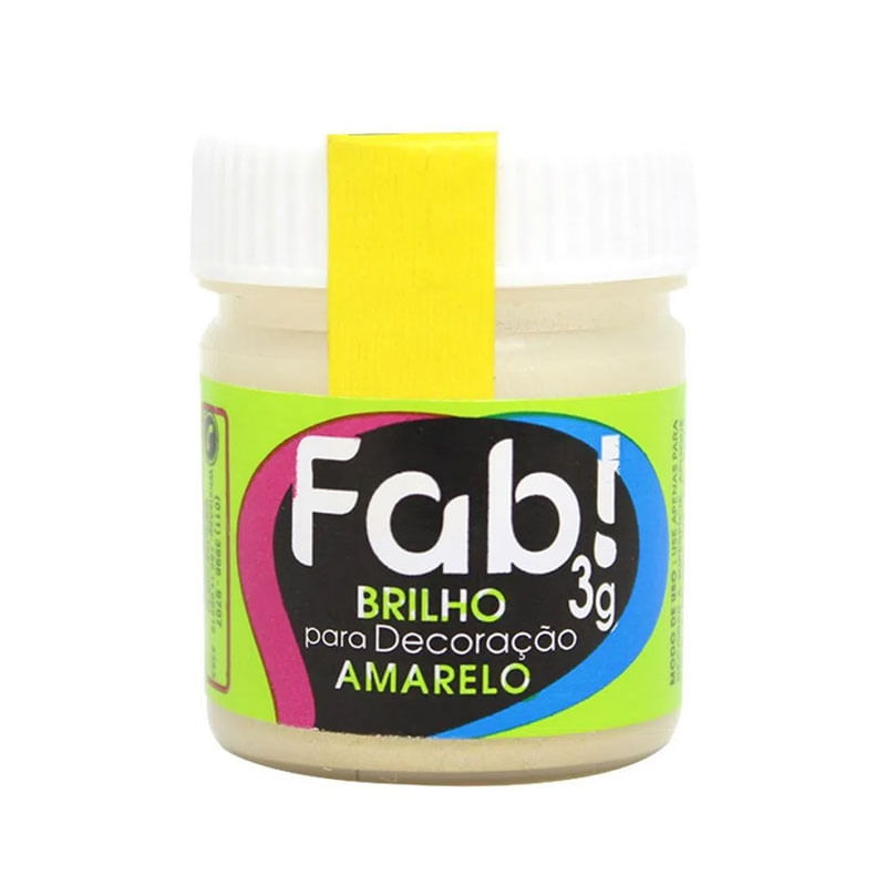 Brilho Pó Decoração Fab! 3g Amarelo