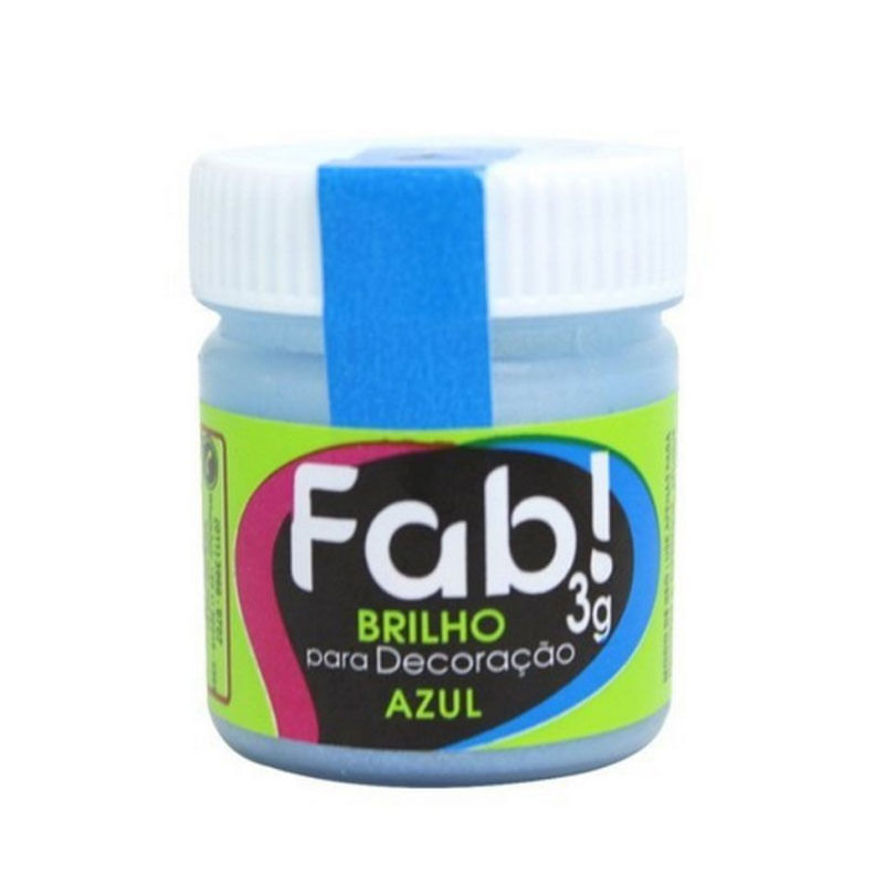 Brilho Pó Decoração Fab! 3g Azul