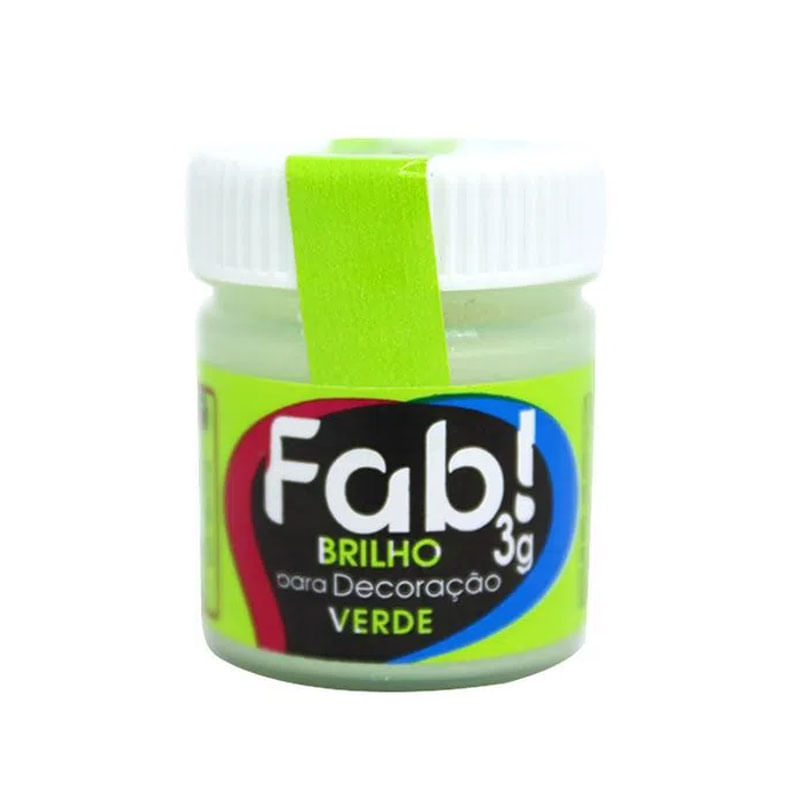 Brilho Pó Decoração Fab! 3g Verde