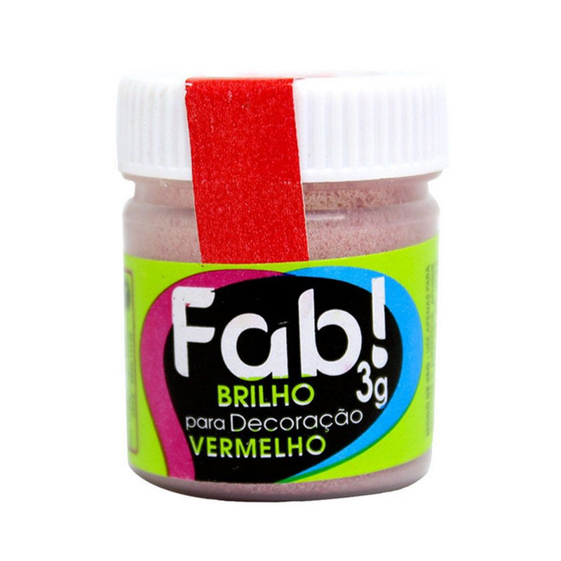 Brilho Pó Decoração Fab! 3g Vermelho
