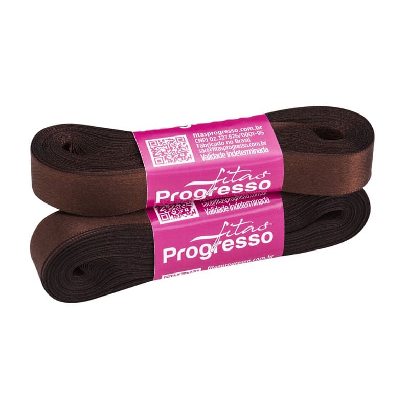 Fita Progresso Cetim CF003 15mm 340 Marrom Café